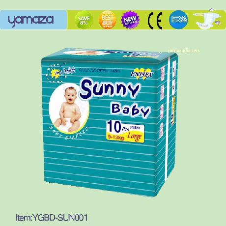 Sunny Baby baby diaper,15/12/10/8 PCS PER BAG